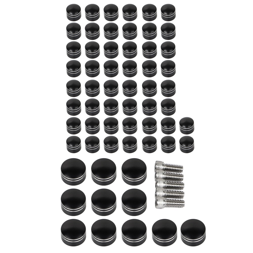 61pcs Black Cut Topper Engine Bolt Covers For Harley Softail FXST Fat Boy FLSTF