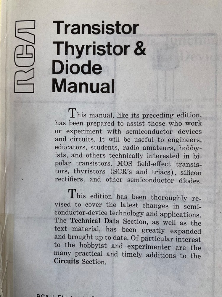 RCA Transistor Thyristor & Diode Manual 1969