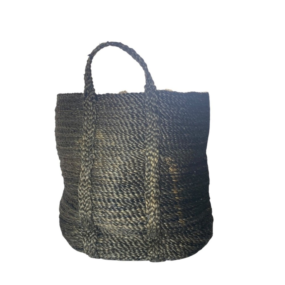 Handwoven Charcoal Jute Basket Storage