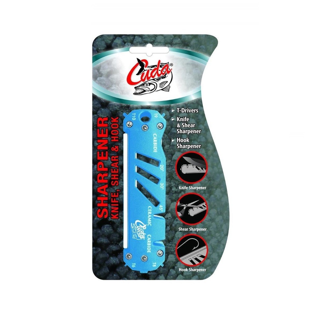 Cuda Knife Shear Hook Sharpener - Carbide & Ceramic Multi-Angle Fishing Tool