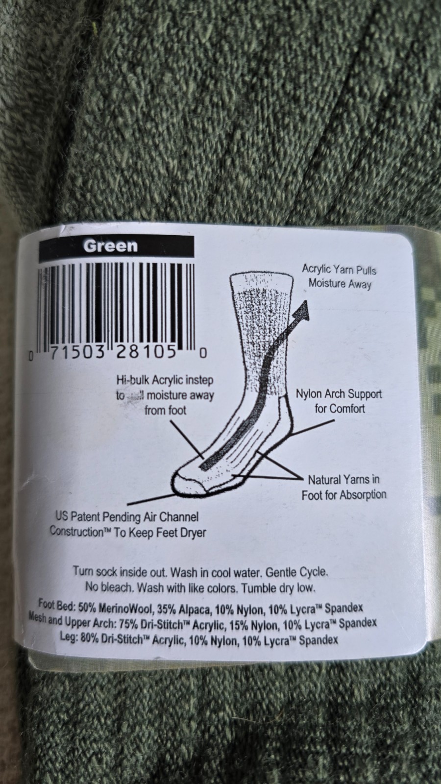 2 Pair USA STRIKE FORCE ICEMAN Men Large 9-12 Military Boot Socks Merino Alpaca