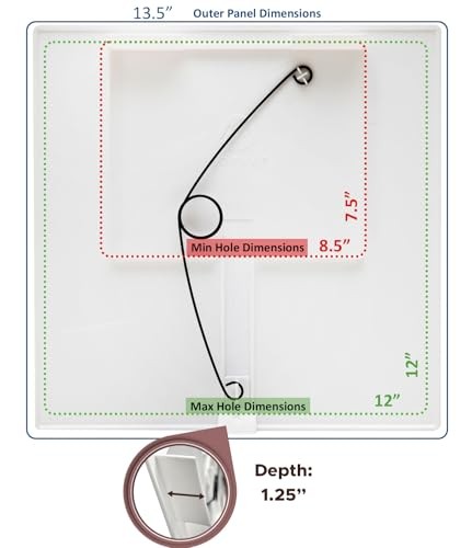 Adjustable Spring Access Panel 12"x12" Inches, for Drywall, Ceiling, 12x12