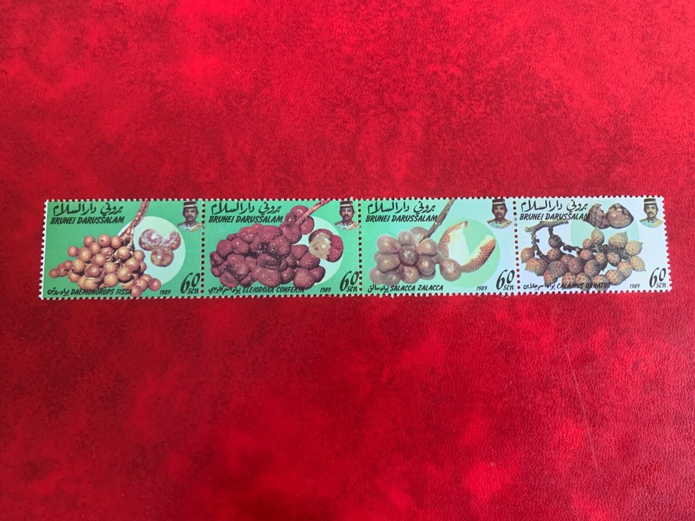 BRUNEI 1989 MNH STRIP LOCALS FRUIT 3RD SERIES