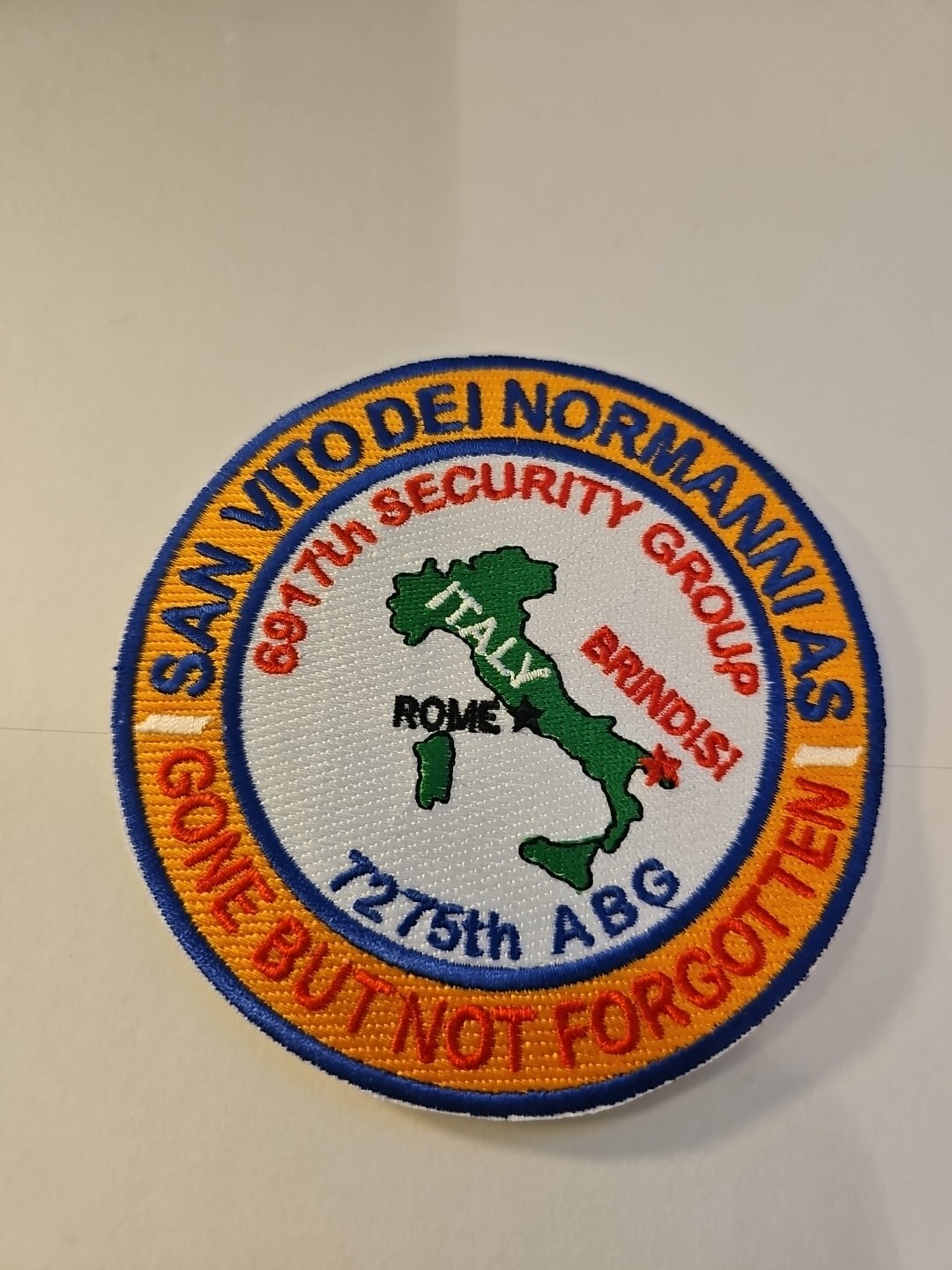 USAF PATCH SAN VITO DEI NORMANNI AS ITALY, GONE BUT NOT FORGOTTEN            Y
