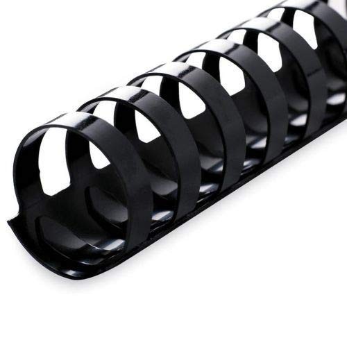 Plastic Comb Binding Spines, 1 Inch Diameter, Black, 200 Sheets, 100 Pack 13100