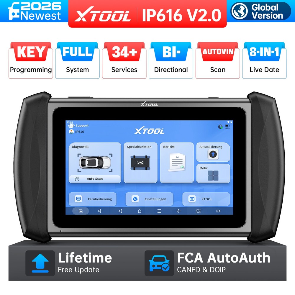 XTOOL IP616 Bi-directinal OBD2 Scanner All System Diagnostic Tool Key Programmer