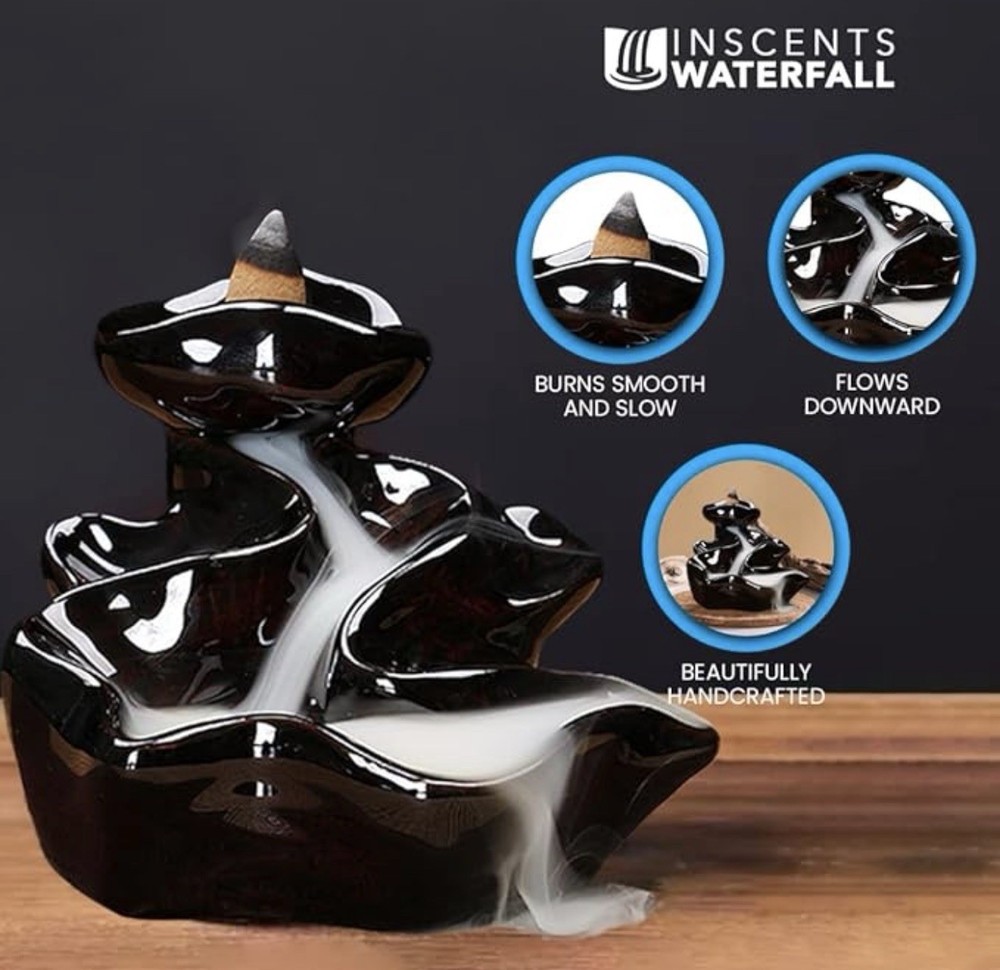 Inscents Stream – Ceramic Incense Holder – Backflow Design