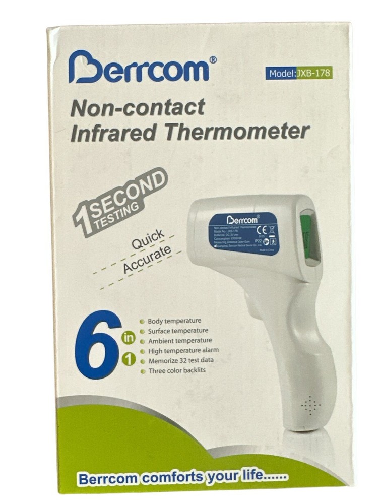 Berrcom Non-Contact Infrared Thermometer, 1-second testing, Quick, Accurate