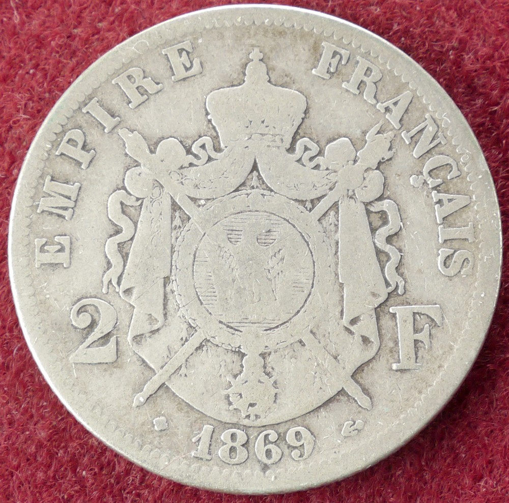 France 2 Francs 1869 BB (D0804)