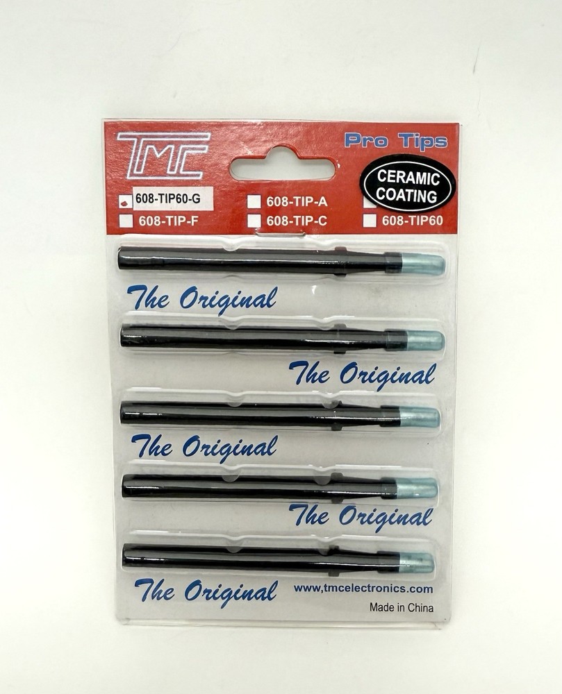 5-pack Solder Iron Tips, Black Ceramic Coat, Chisel (Flat) Tip for TMC 08356-60