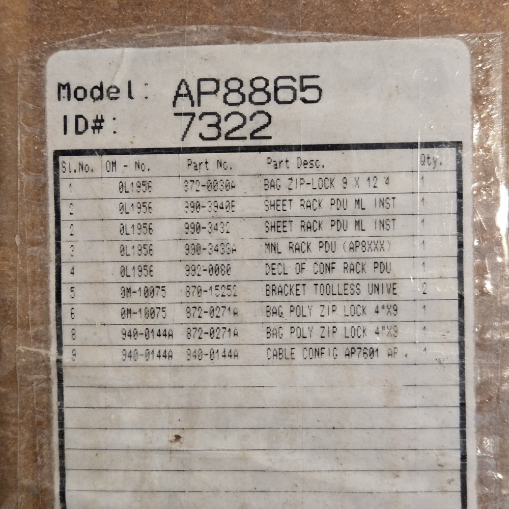 APC Metered Rack AP8865 PDU Power Distribution Unit-New