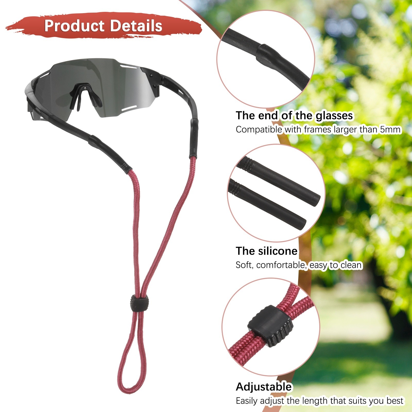 Glasses Strap [2pcs] - Eye Glasses Holder - [Multicolor - 25 IN]