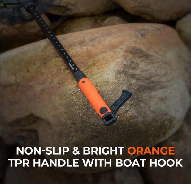 Brutus Folding Landing Net with Boat Hook, Extendable & Lightweight