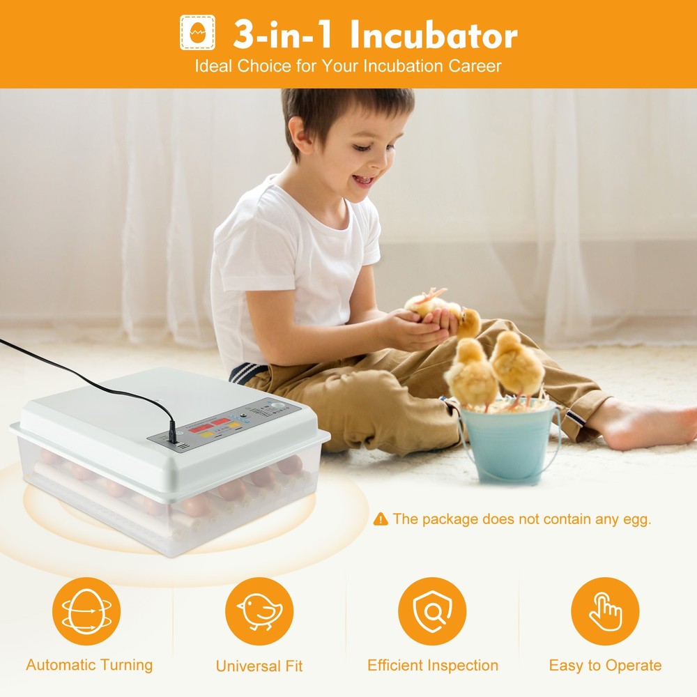 64 Eggs Egg Incubator Fully Digital Automatic Hatcher for Hatching Chicken Farm