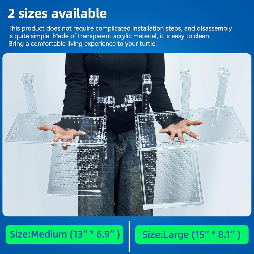 Turtle Docks Large Adjustable Turtle Basking Platform for Aquatic Turtles, Desig