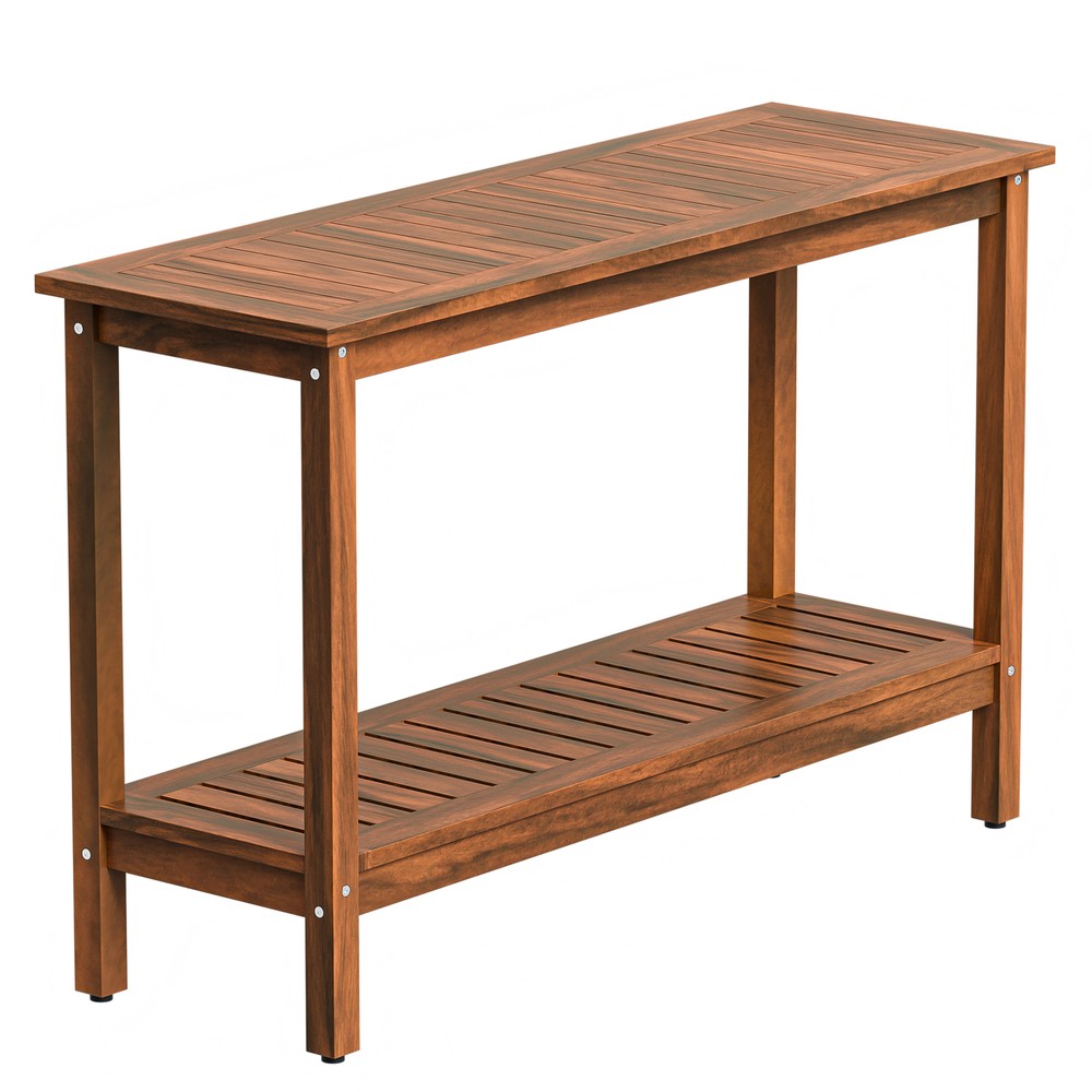48" Console Table with Storage Behind Couch Sofa Table w/ Shelves For Garden