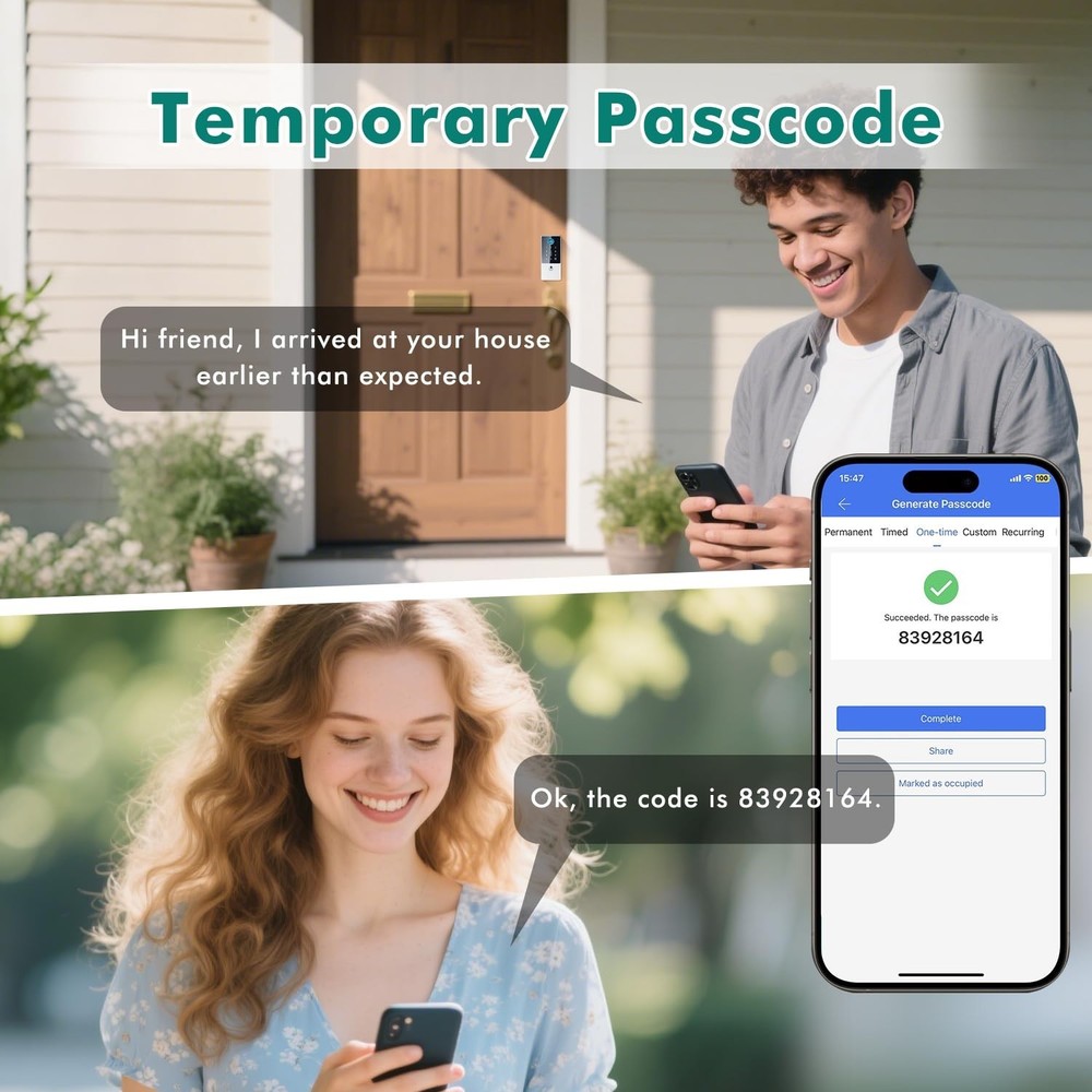 Biometric Smart Lock Deadbolt, Keyless Entry Door Lock with App Control & Rem...