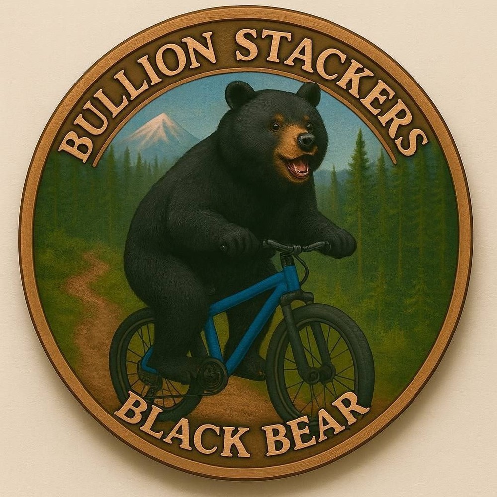 Bullion Stackers 3rd Release Black Bear Colorized 1 oz Copper Round in capsule