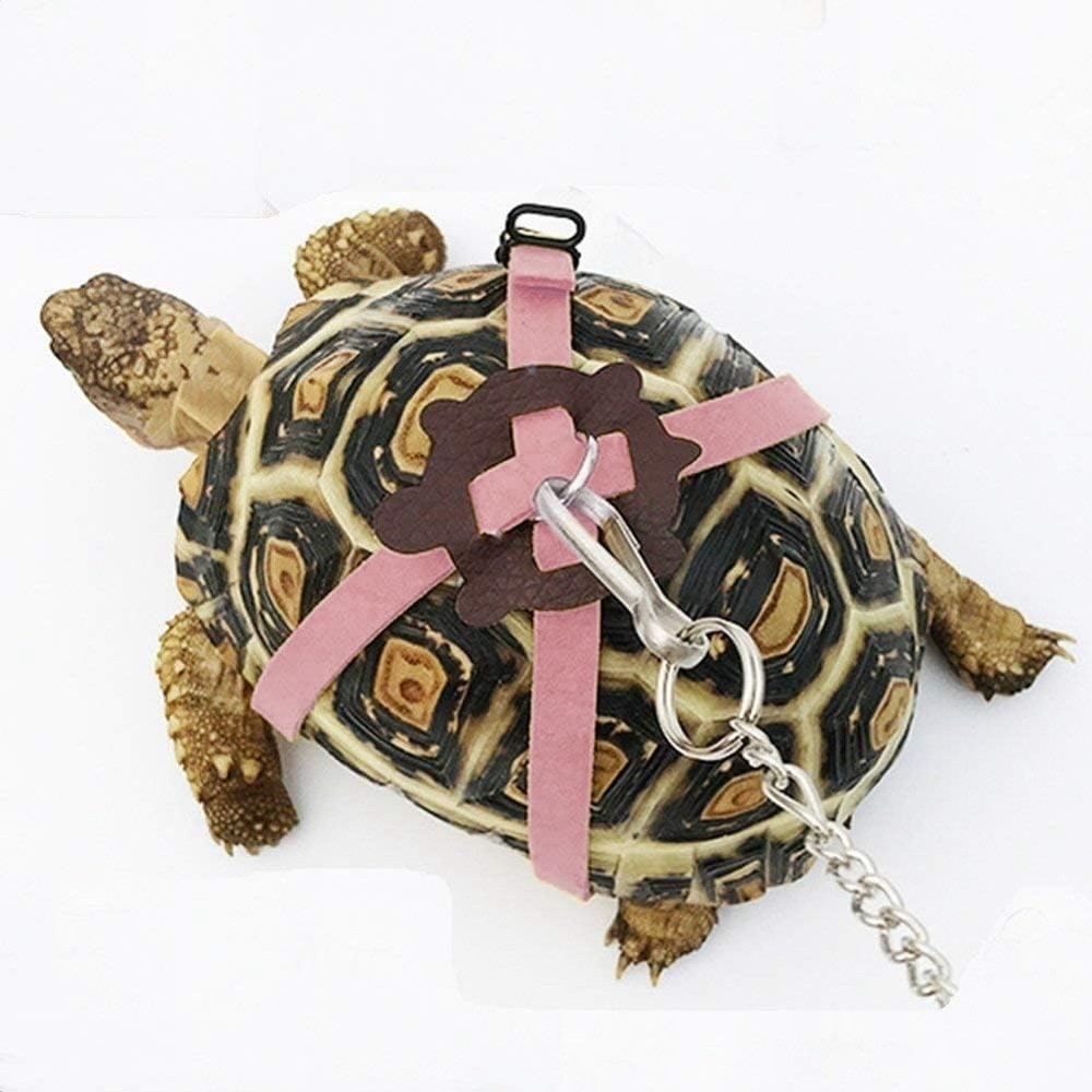 Adjustable Turtle Harness Leashes Soft Leather Harness Strap for Tortoise Pet...