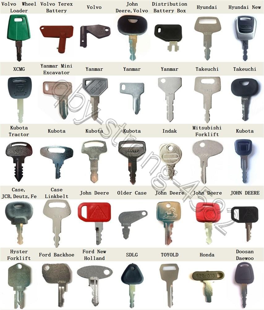 100 Heavy Construction Equipment Ignition Keys Set
