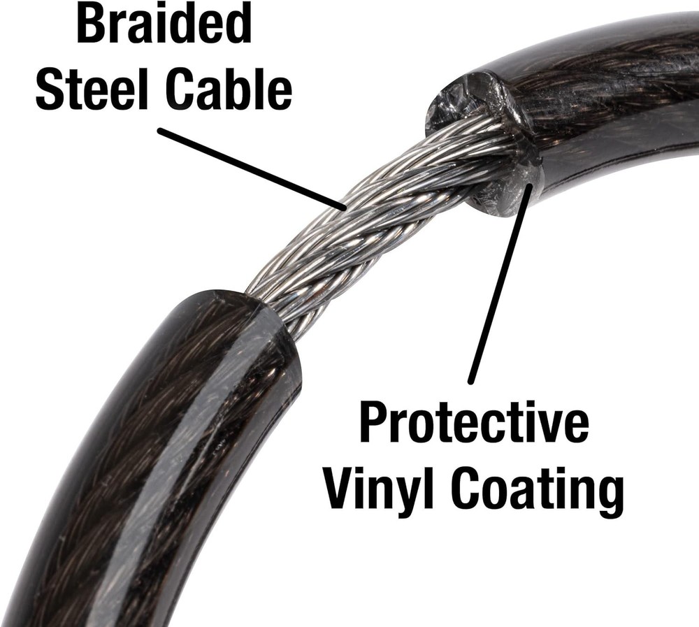 4 Ft. Braided Bike Cable Lock - Scratch-Resistant with Keyless Convenience