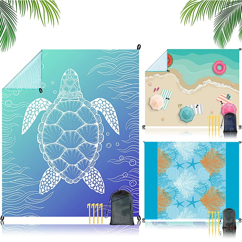 Beach Mat Outdoor Picnic Sandproof Waterproof Soft Comfortable Material Light We