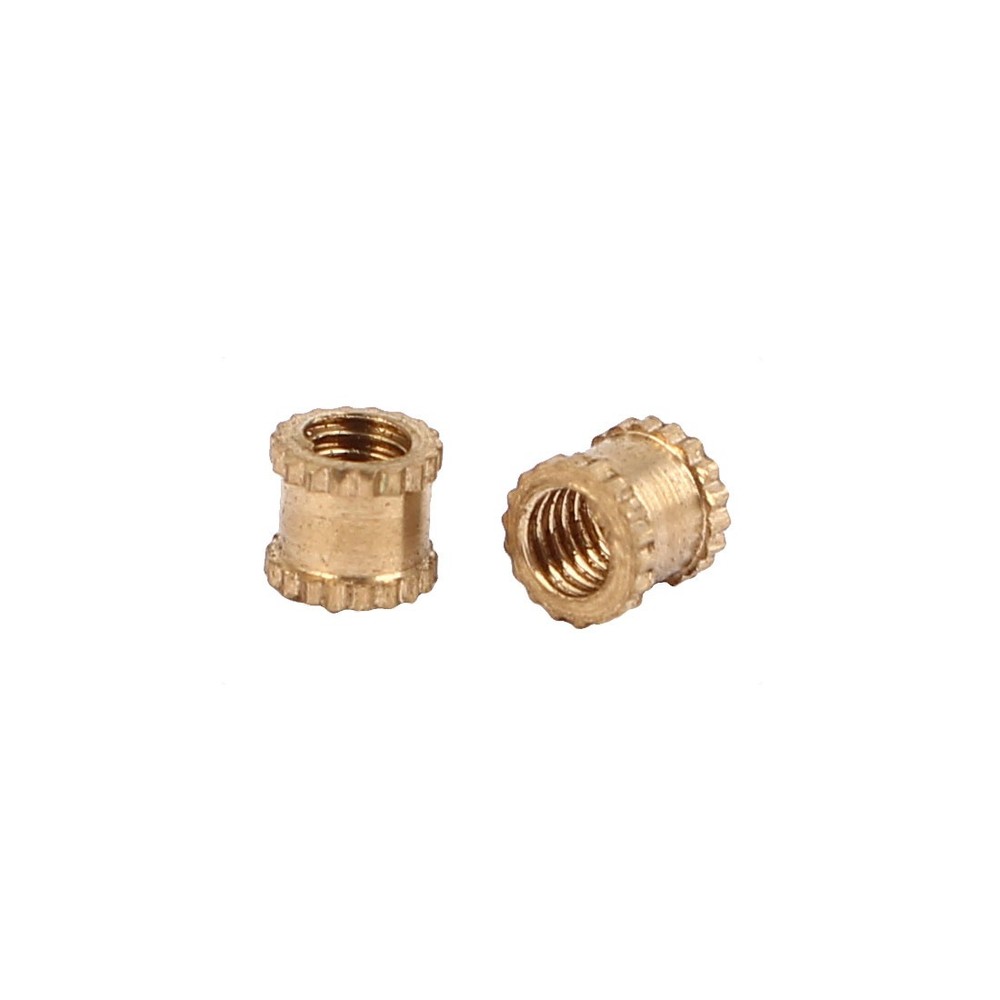 M3 x 4mm Female Thread Brass Knurled Threaded Round Insert Embedded Nuts 200PCS