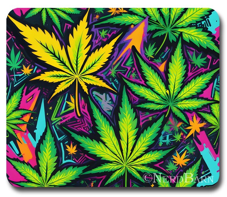 WEED CANNABIS Marijuana Psychedelic Graffiti ~ Mouse Pad / PC Mousepad Cool Gift