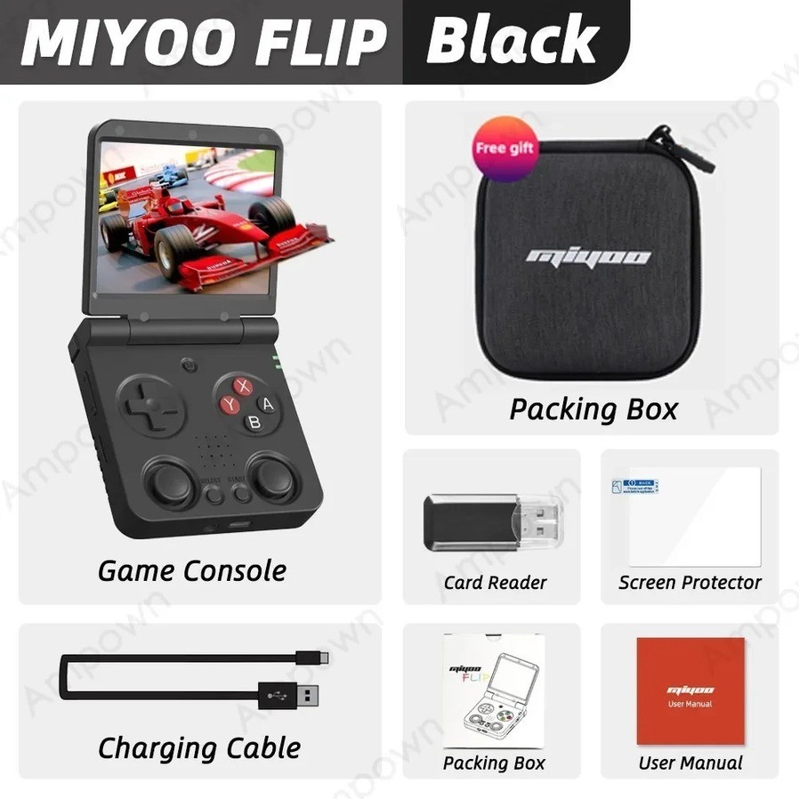 MIYOO Flip V2 Handheld Game Console 3.5 IPS Linux Onion OS