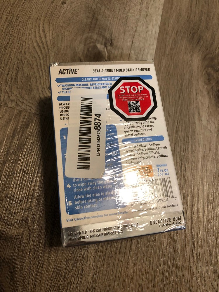 Active Mold Stain Remover Seal Grout Deep Clean 7oz