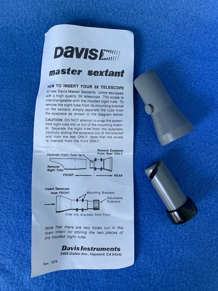 Davis Instruments Mark 25 Master Beam Converger SEXTANT w/Case Manual Telescope