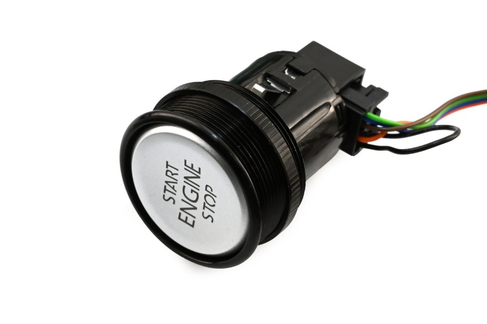 Universal RFID 12V Ignition Switch Button Start Keyless Anti-Theft -Silver Black