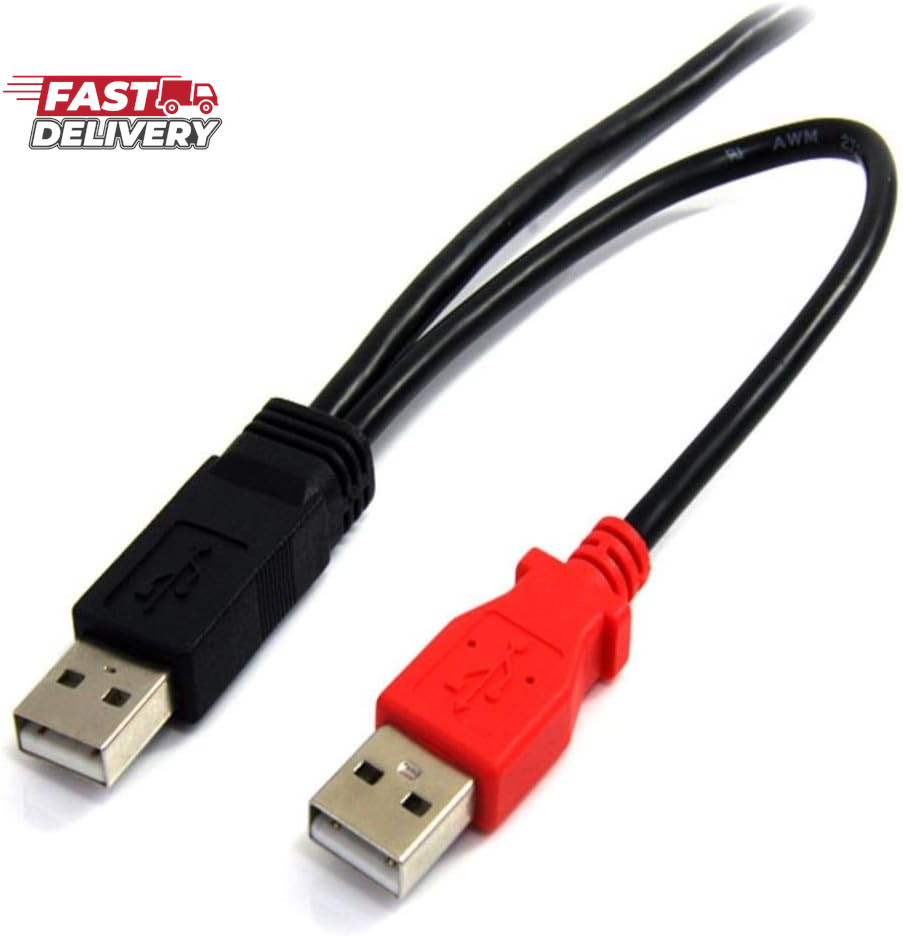 Startech.Com 1 Ft USB Y Cable for External Hard Drive - USB a to Mini B - USB Ca