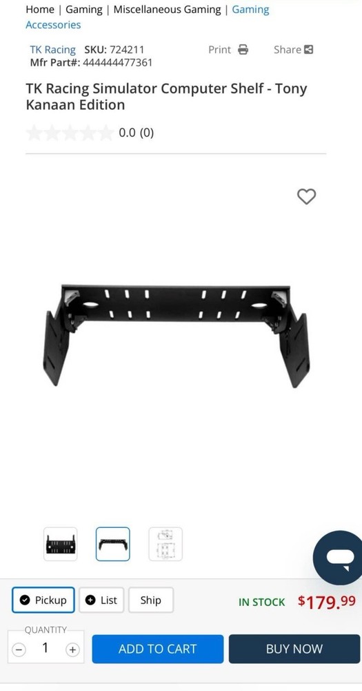 TK Racing PC Shelf New - Open Box