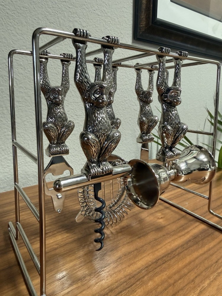 Godinger Silver Monkey Bar Tool 6 Peice Set Great Condition