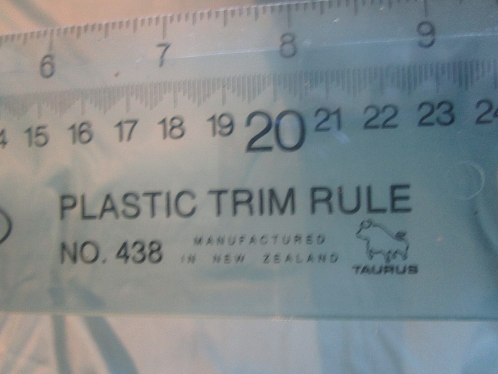 Vintage 24" Warner Plastic Trim Rule Sewing Ruler