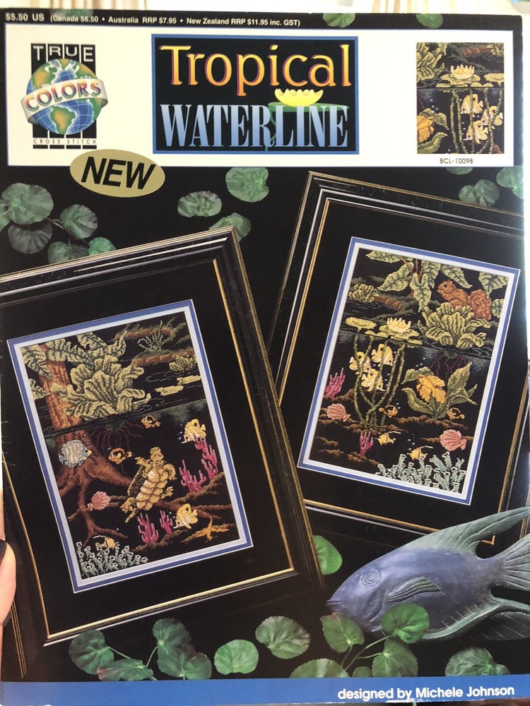 Tropical Waterline Cross Stitch Pattern