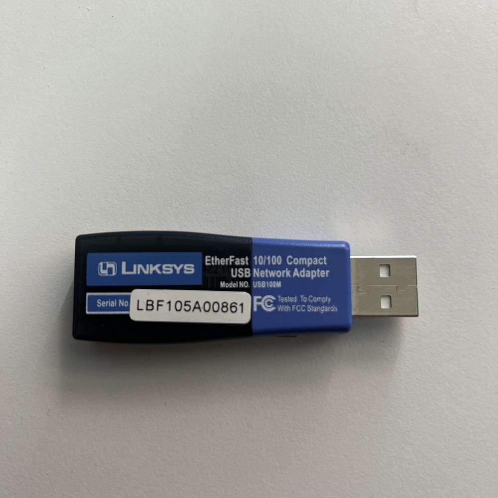 Linksys 10/100 Compact USB Network Adapter Brand Model USB100m