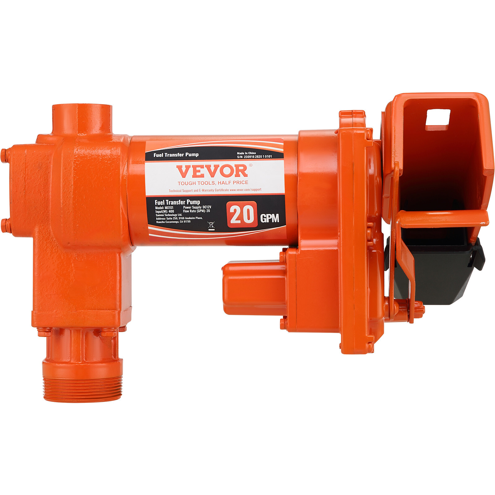 VEVOR Fuel Transfer Pump Gasoline Pump 20GPM 12V with Hose & Nozzle for Diesel