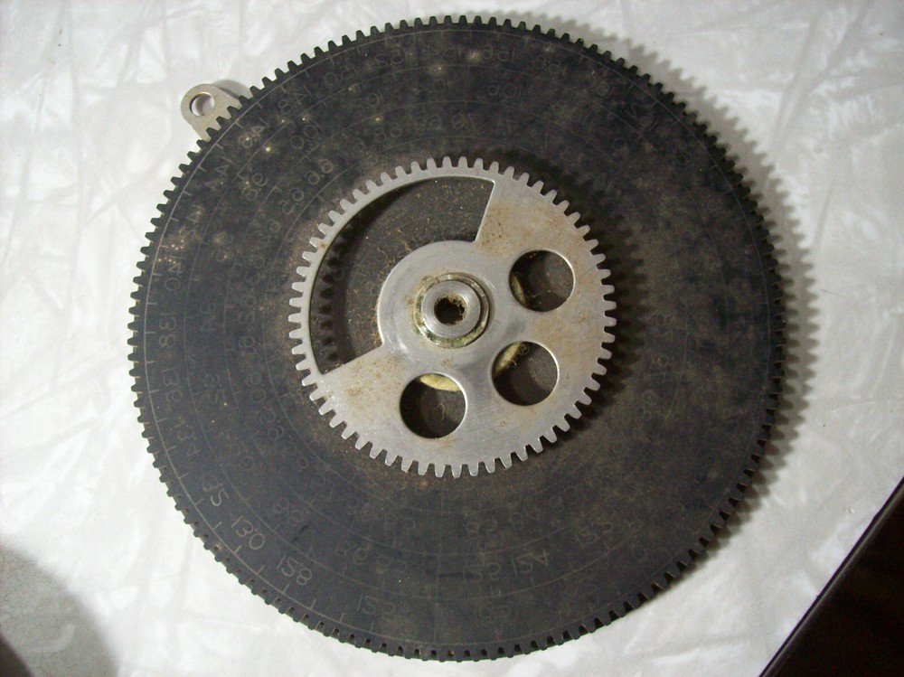 Vintage Shortwave Gear-driven Frequency Dial Assembly, Maker Unknown