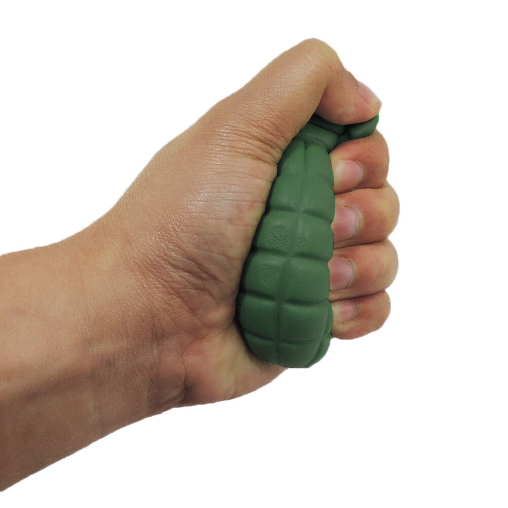 Stress Relief Squeezable Foam Green Grenade