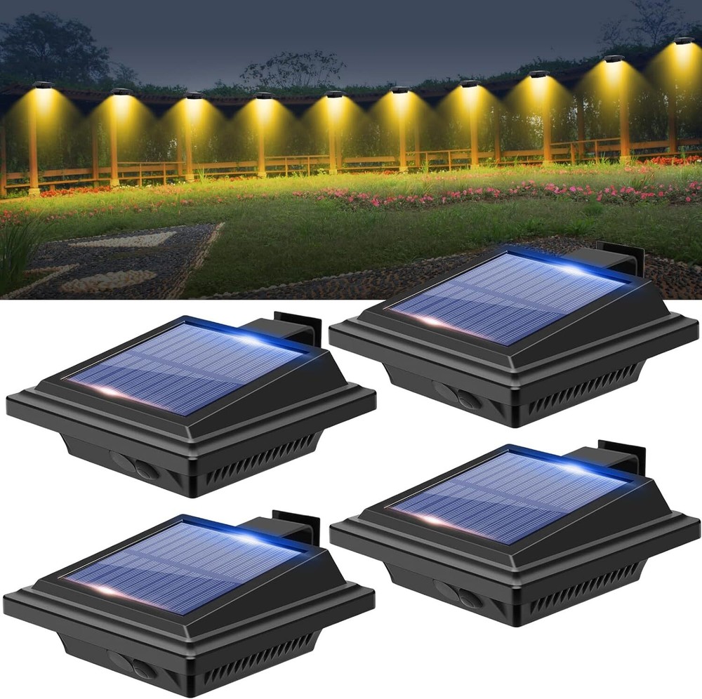 4Pcs 40LEDs Solar Light Sensor Lights for Gutter Fence Pathway Security Lamps