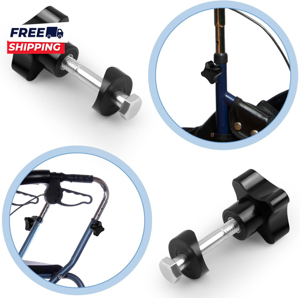 2 Sets Rollator Walker Replacement Arm Adjustment Knobs, Comfortable Universal P