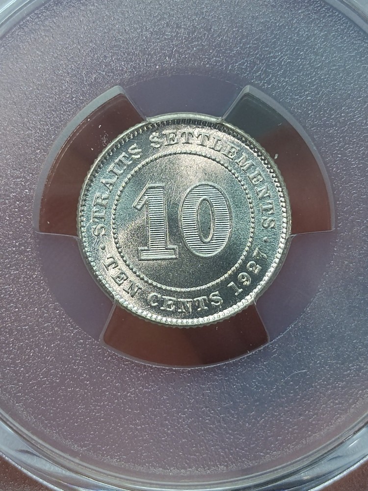 Straits Settlements 1927 10 Cents PCGS MS64