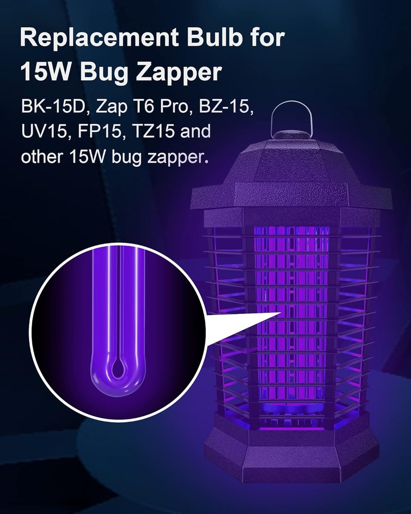 15W Black Light Bug Zapper Replacement Bulb Compatible with BF35 BK-15D, BB-15WH