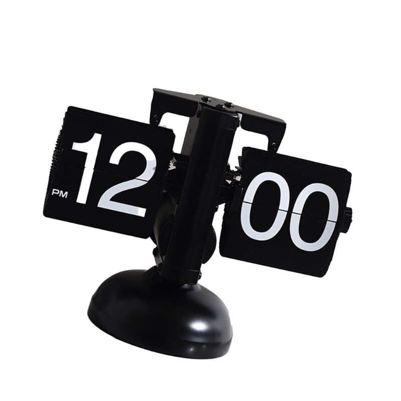 Classical Mechanical Clock Decorative Auto Flipping Page for Unique Gift Giving