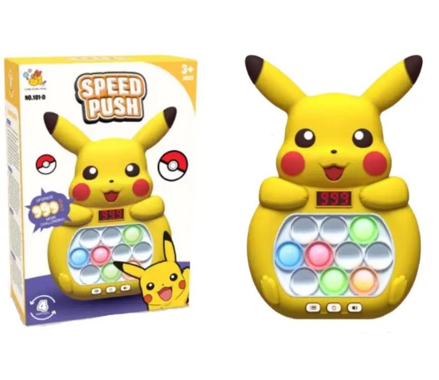 Pikachu Pop Push it Game Controller Sensory Fidget Toy Electronic Whack A Mole