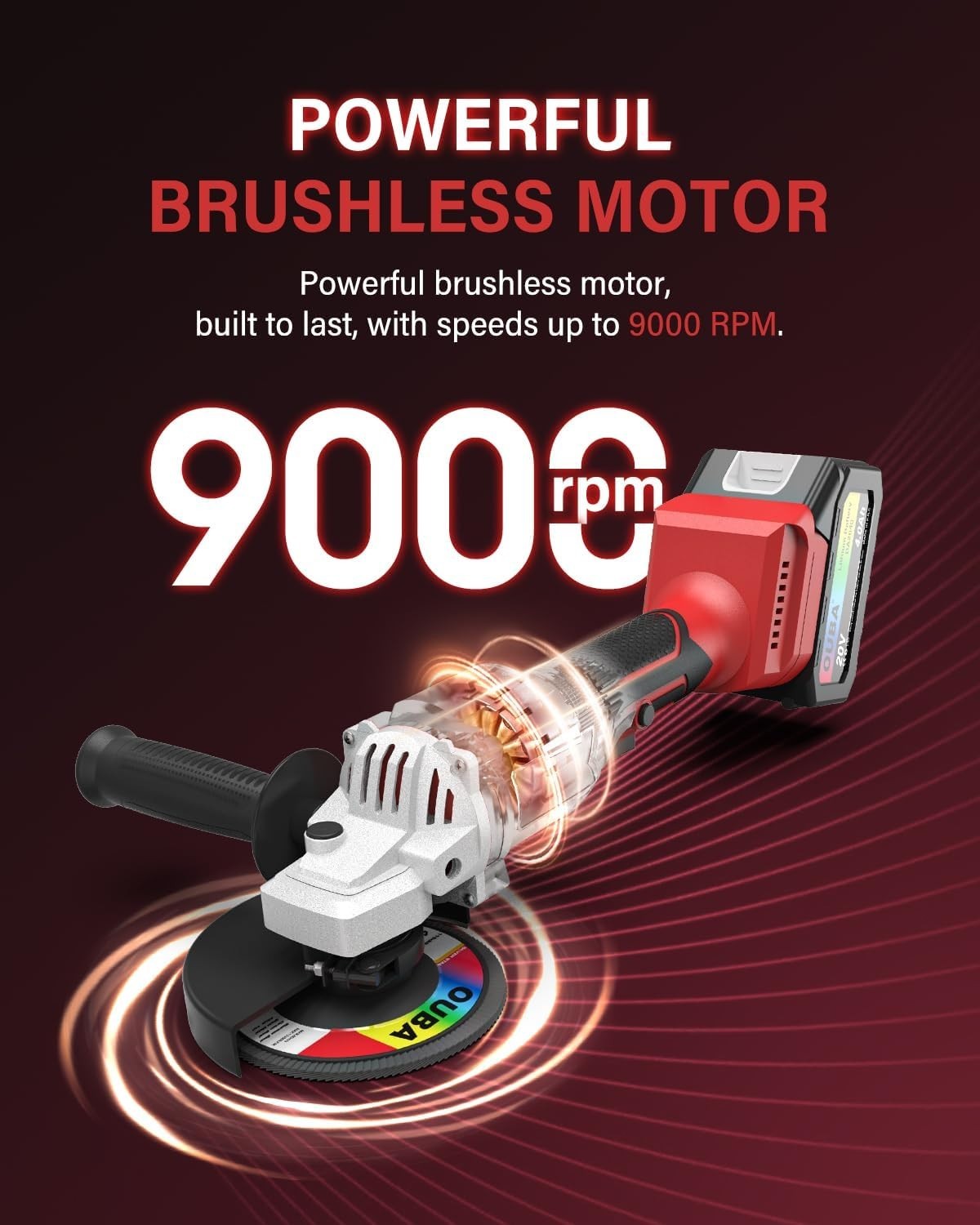 Cordless 4-1/2 Power Angle Grinder for Dewalt 20V Max Battery Brushless 9500 RPM