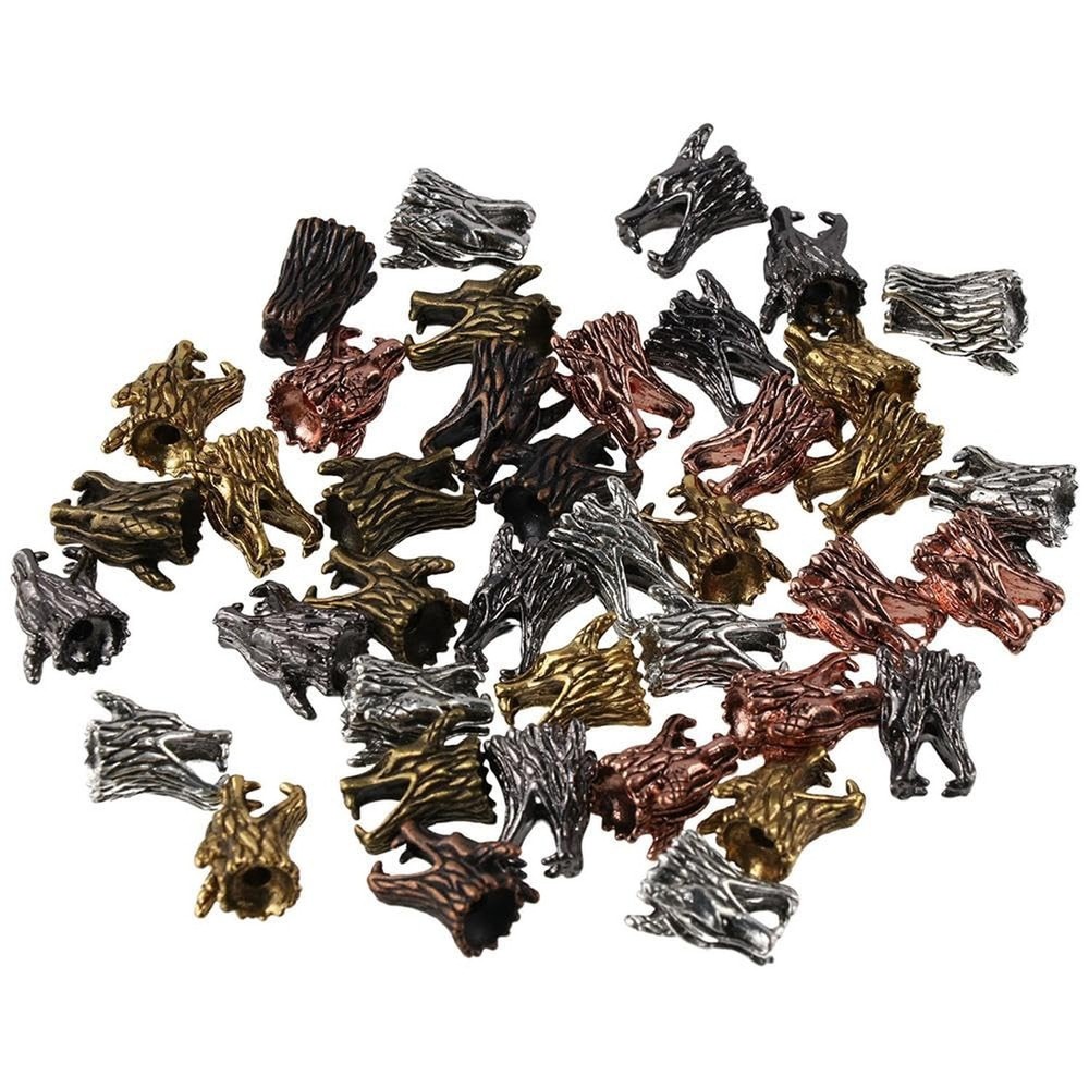 40Pcs Alloy Dragon Head Shape Beads,Mixed Colors Connector Beads Spacer for D...