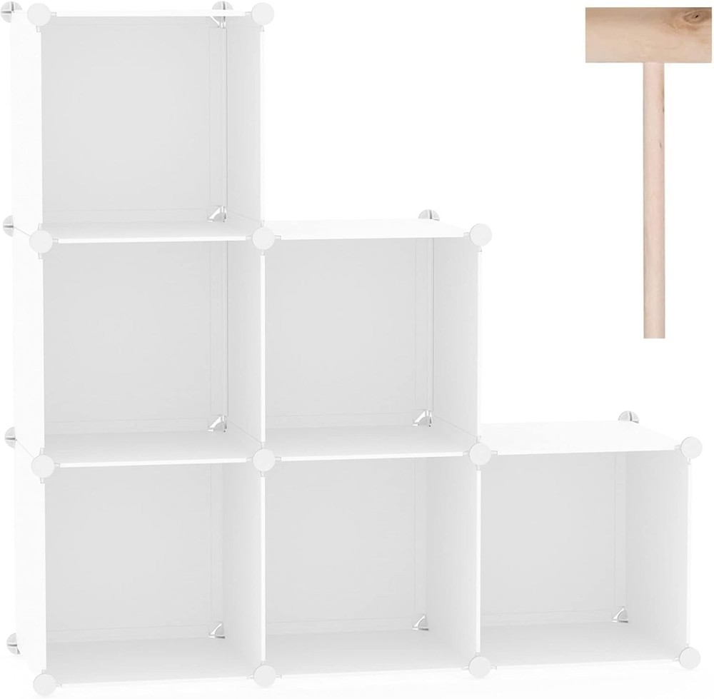 6-Cube Storage Organizer Stackable Storage Cubes Shelves Portable Bookshelf